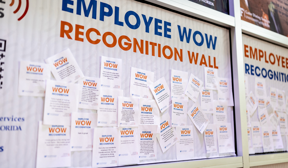 Shout outs and notes of appreciate cover a “WOW! Wall”